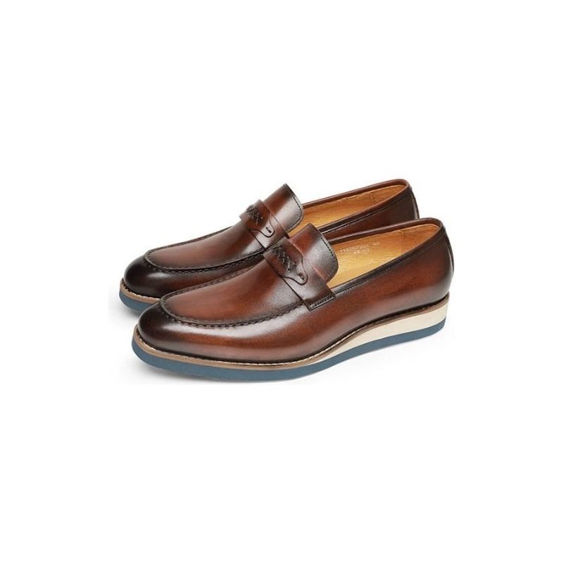 Herren-loafer Aus Exquisitem Leder Exotische Business-hochzeits-slip-on-loafer - Kaffee