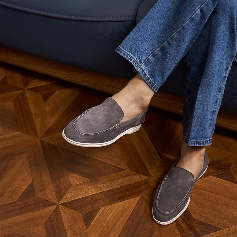 Herren-loafer Aus Leder - Grau