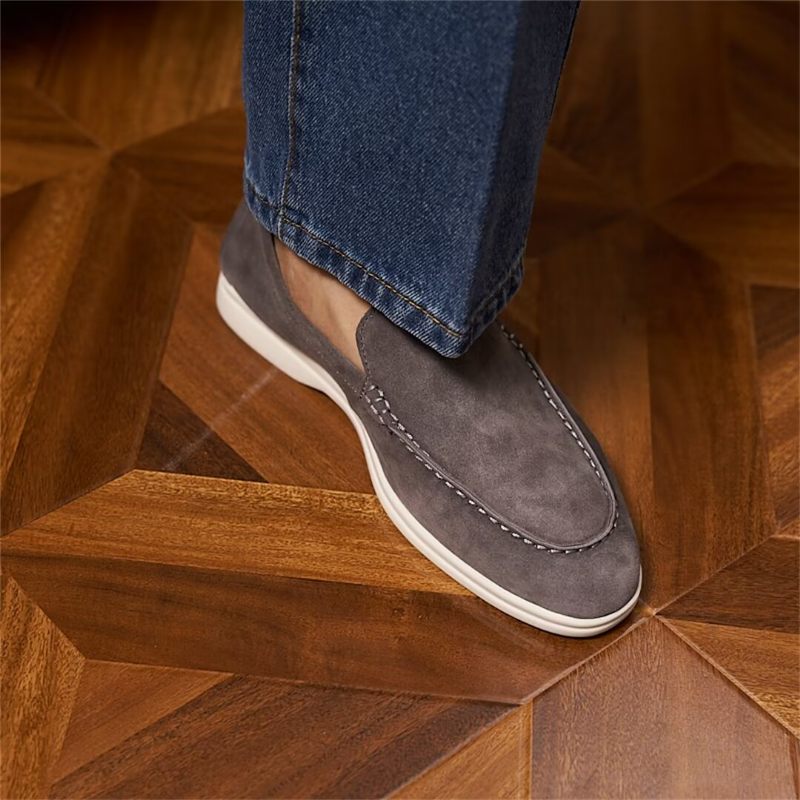 Herren-loafer Aus Leder - Grau