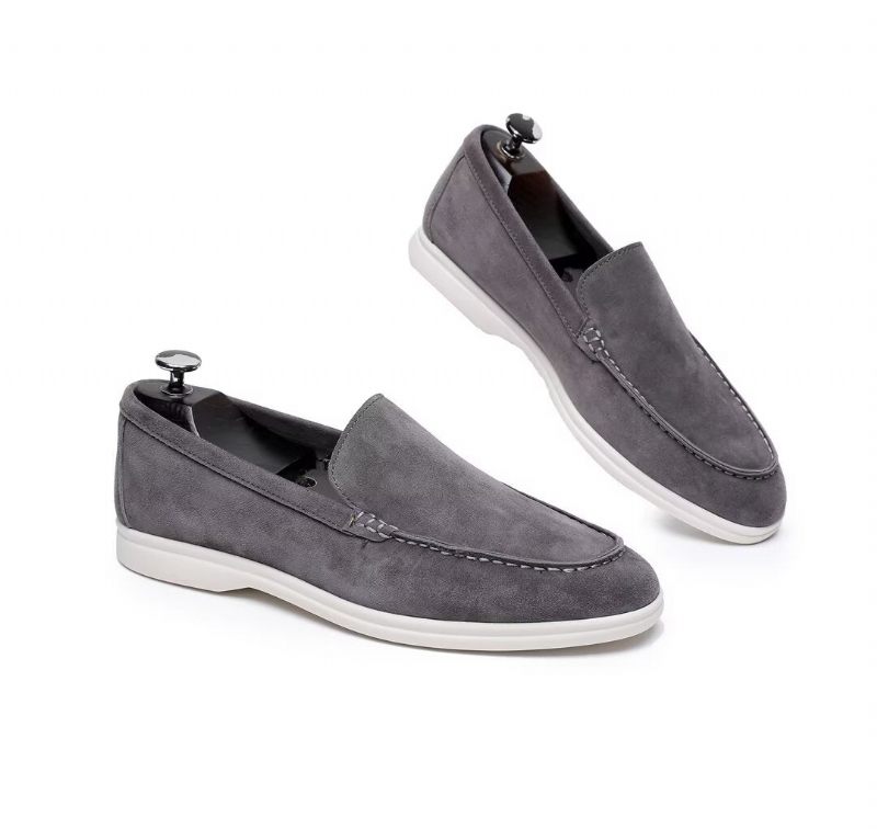 Herren-loafer Aus Leder - Grau