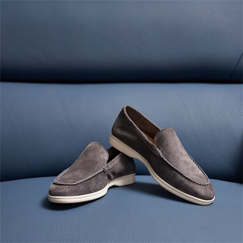 Herren-loafer Aus Leder - Grau