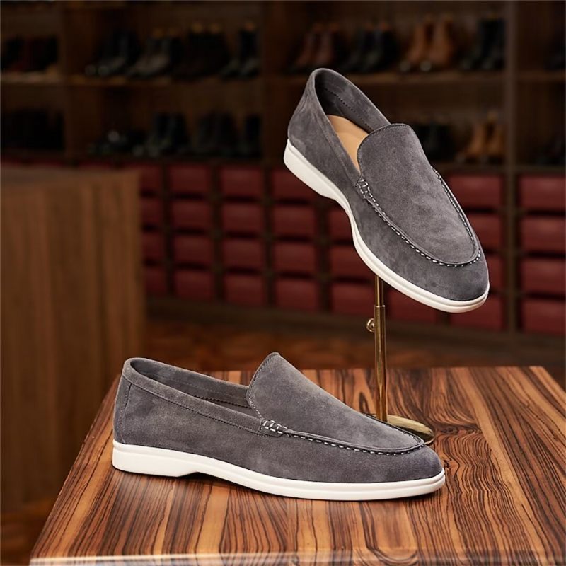 Herren-loafer Aus Leder - Grau