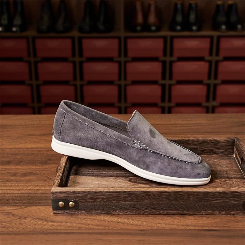 Herren-loafer Aus Leder - Grau