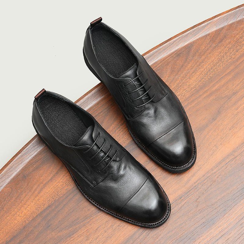 Herren-loafer Aus Leder Elegante Derby-schuhe - Schwarz