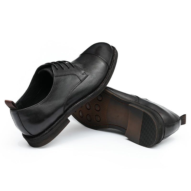 Herren-loafer Aus Leder Elegante Derby-schuhe - Schwarz