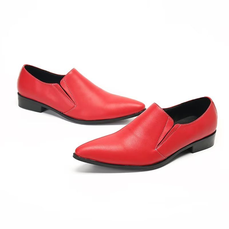 Herren-loafer Aus Luxuriösem Glattleder Elegante Slip-on-loafer - Rot