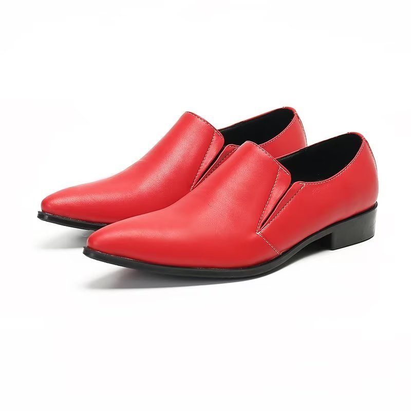 Herren-loafer Aus Luxuriösem Glattleder Elegante Slip-on-loafer - Rot