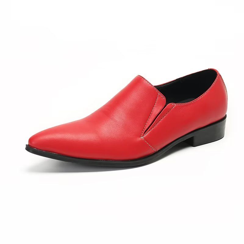 Herren-loafer Aus Luxuriösem Glattleder Elegante Slip-on-loafer - Rot