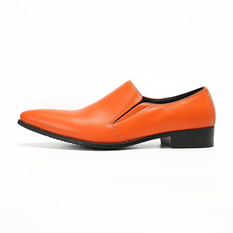 Herren-loafer Aus Luxuriösem Glattleder Elegante Slip-on-loafer - Orange