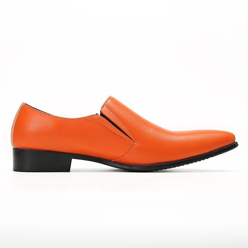 Herren-loafer Aus Luxuriösem Glattleder Elegante Slip-on-loafer - Orange