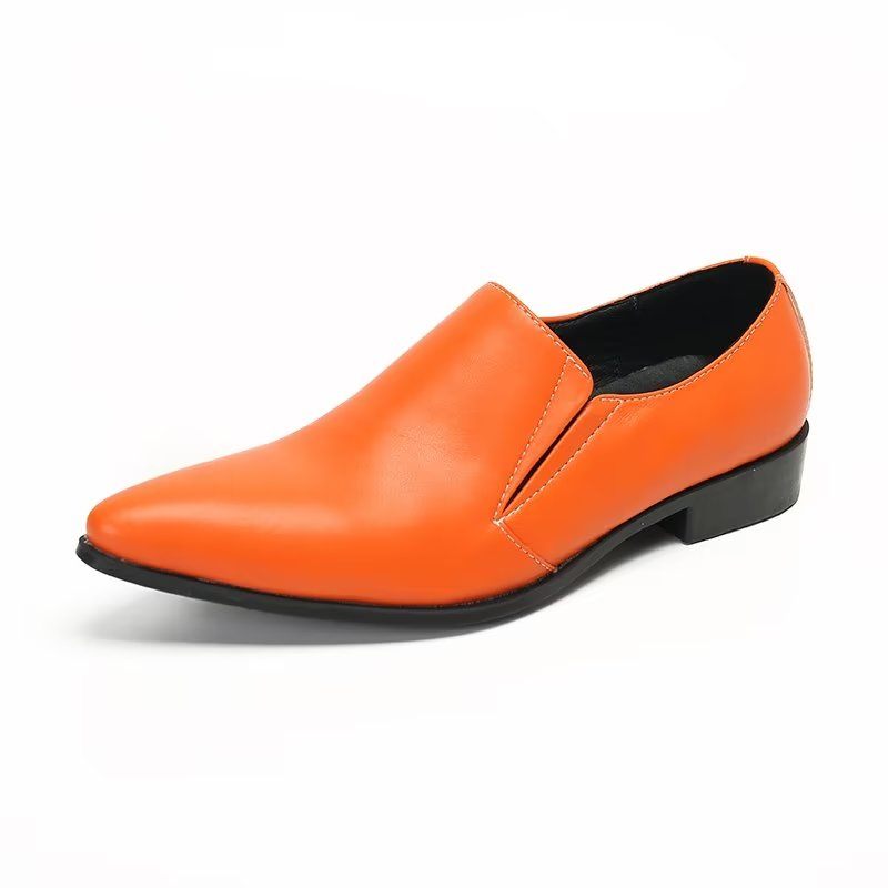 Herren-loafer Aus Luxuriösem Glattleder Elegante Slip-on-loafer - Orange