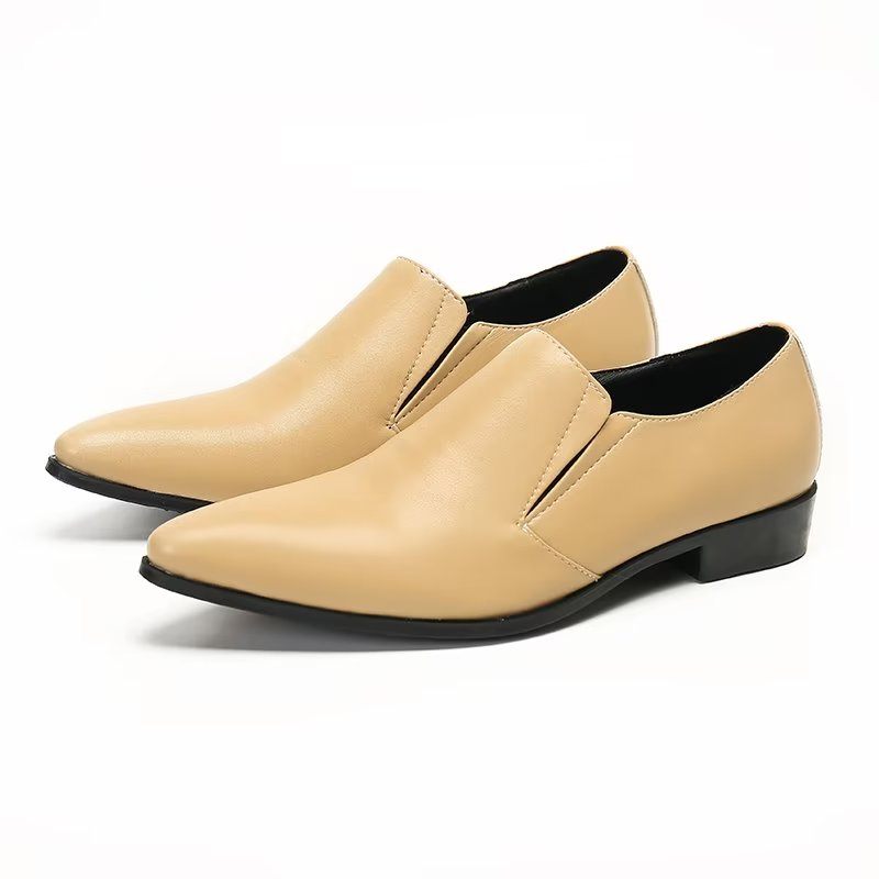 Herren-loafer Aus Luxuriösem Glattleder Elegante Slip-on-loafer - Beige