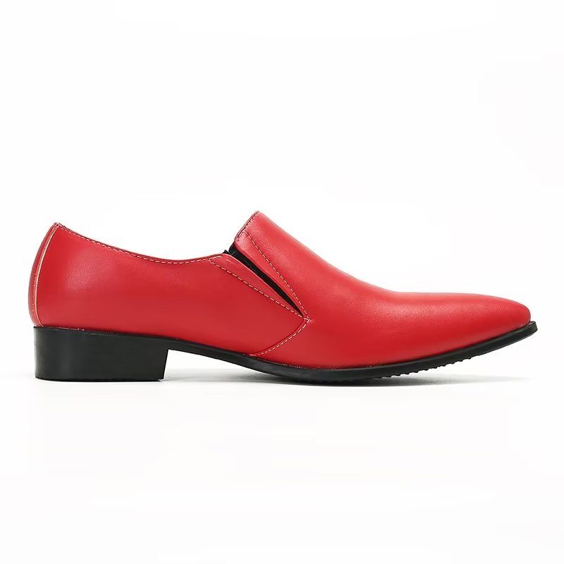 Herren-loafer Aus Luxuriösem Glattleder Elegante Slip-on-loafer - Rot