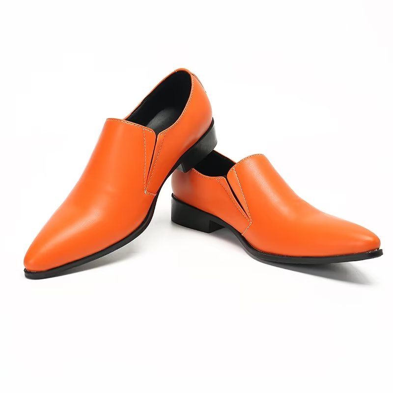 Herren-loafer Aus Luxuriösem Glattleder Elegante Slip-on-loafer - Orange