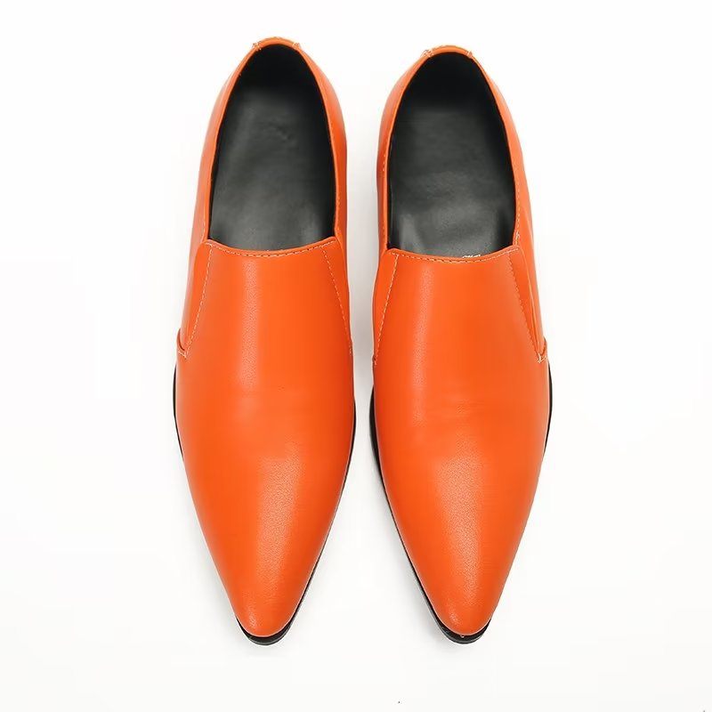 Herren-loafer Aus Luxuriösem Glattleder Elegante Slip-on-loafer - Orange