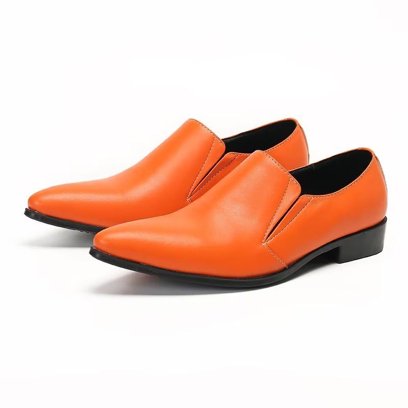 Herren-loafer Aus Luxuriösem Glattleder Elegante Slip-on-loafer - Orange