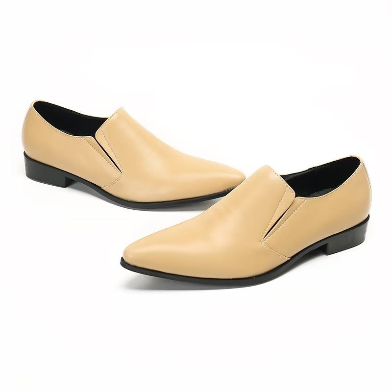 Herren-loafer Aus Luxuriösem Glattleder Elegante Slip-on-loafer - Beige