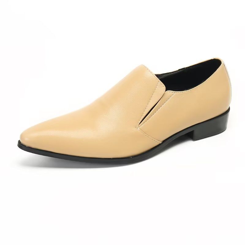 Herren-loafer Aus Luxuriösem Glattleder Elegante Slip-on-loafer - Beige