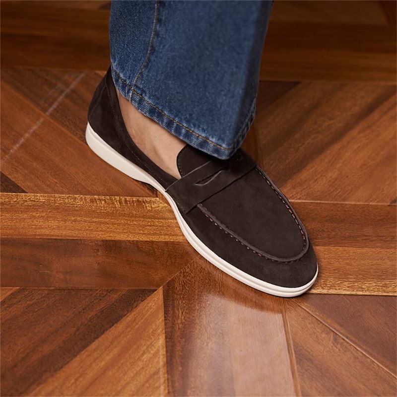 Herren-loafer Aus Premium-leder - Kaffee