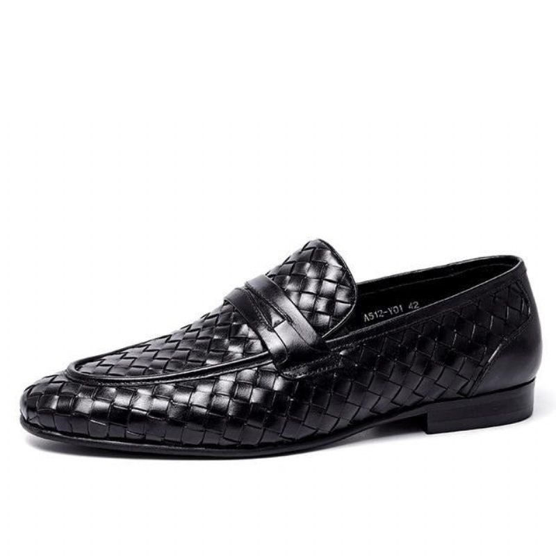 Herren-loafer Bequeme Slip-on-loafer Aus Leder - Schwarz