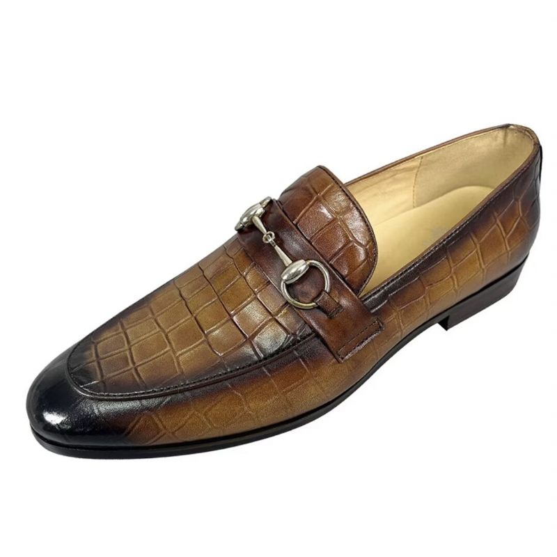 Herren-loafer: Elegante Loafer Aus Rindsleder Mit Runder Zehenpartie - Braun