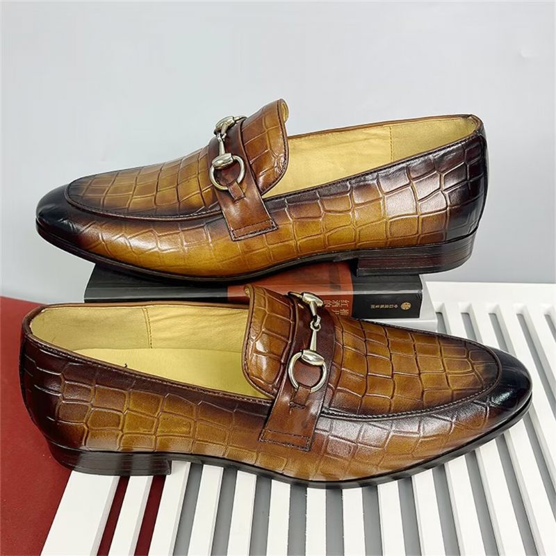 Herren-loafer: Elegante Loafer Aus Rindsleder Mit Runder Zehenpartie - Braun