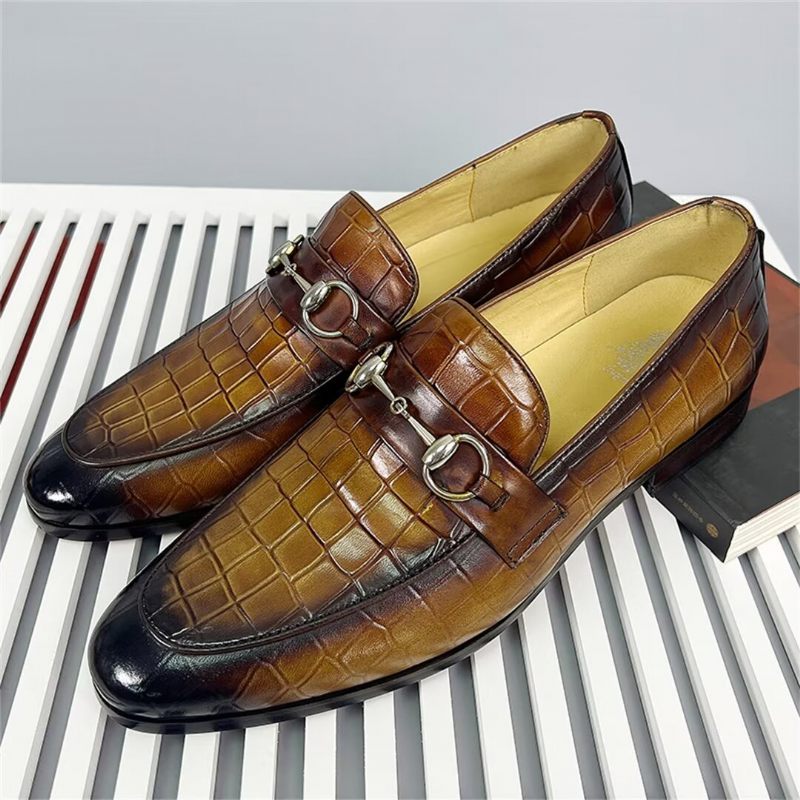 Herren-loafer: Elegante Loafer Aus Rindsleder Mit Runder Zehenpartie - Braun