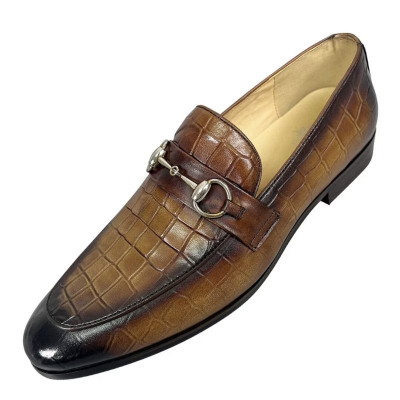 Herren-loafer: Elegante Loafer Aus Rindsleder Mit Runder Zehenpartie - Braun