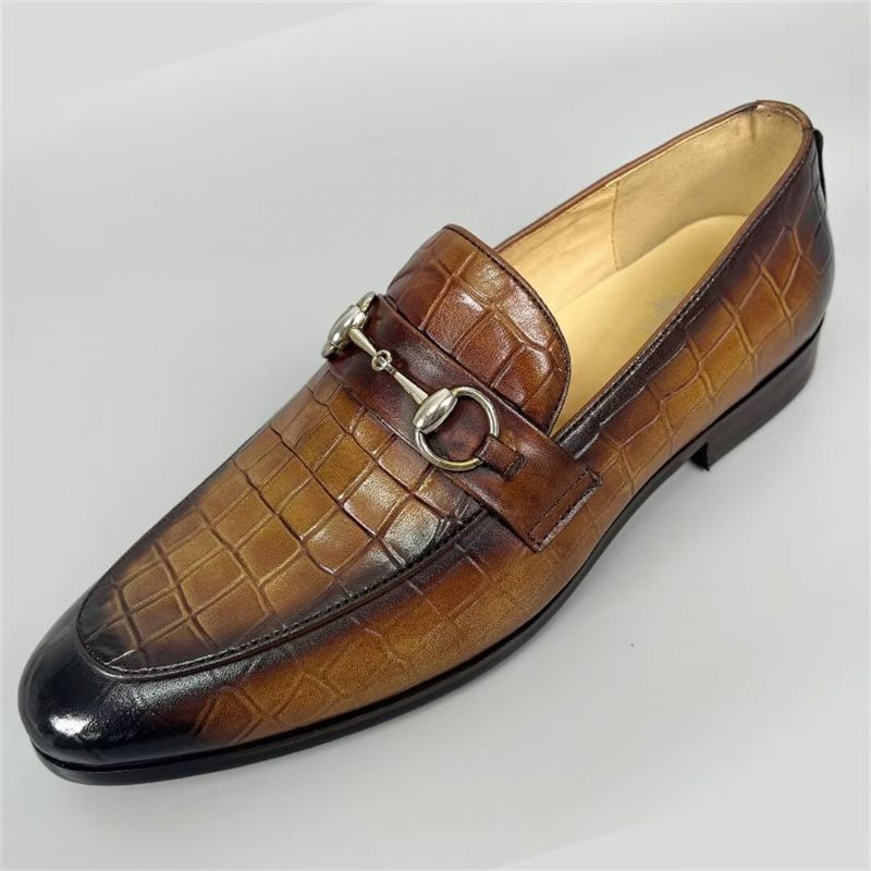 Herren-loafer: Elegante Loafer Aus Rindsleder Mit Runder Zehenpartie - Braun