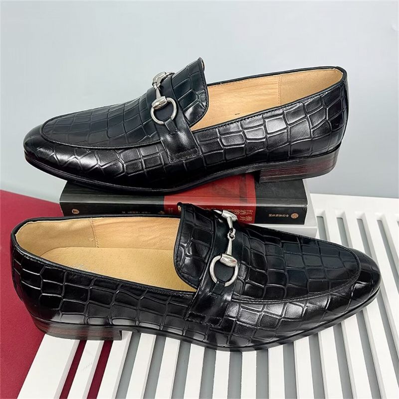 Herren-loafer: Elegante Loafer Aus Rindsleder Mit Runder Zehenpartie - Braun