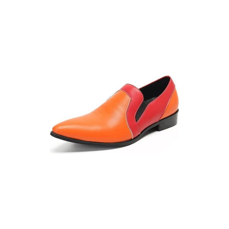 Herren-loafer Elegante Slip-on-loafer Aus Raffiniertem Leder - Orange