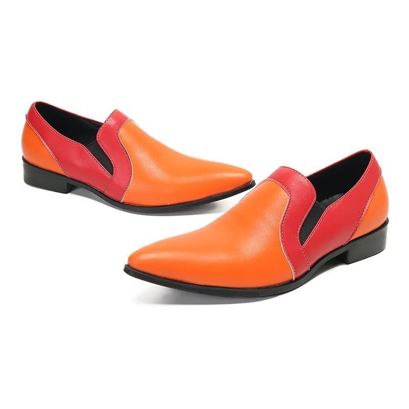 Herren-loafer Elegante Slip-on-loafer Aus Raffiniertem Leder - Orange