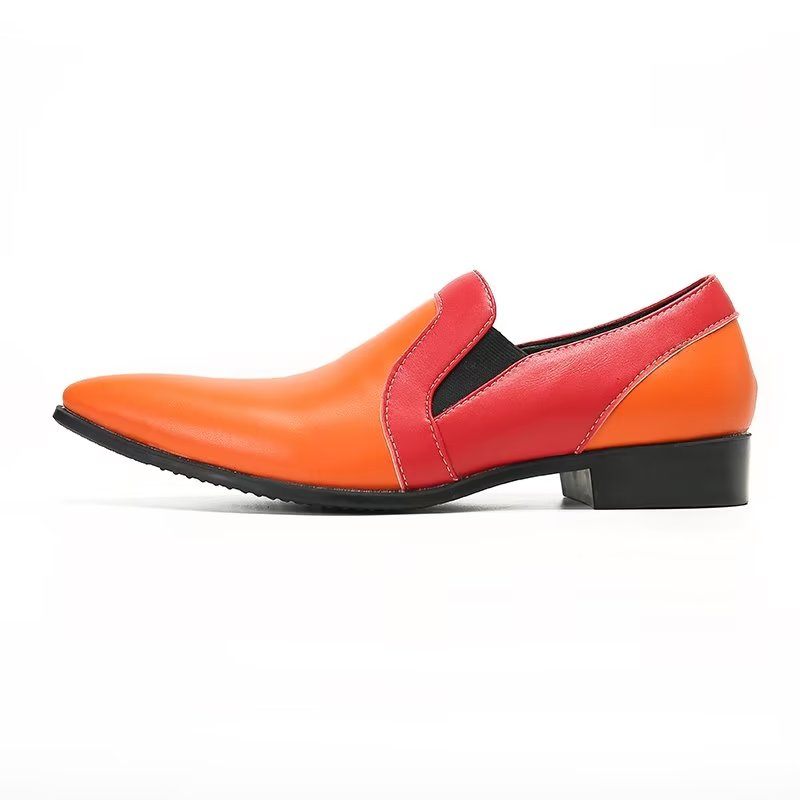 Herren-loafer Elegante Slip-on-loafer Aus Raffiniertem Leder - Orange