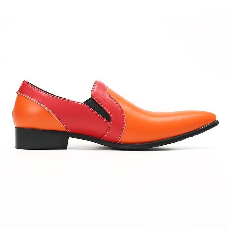 Herren-loafer Elegante Slip-on-loafer Aus Raffiniertem Leder - Orange