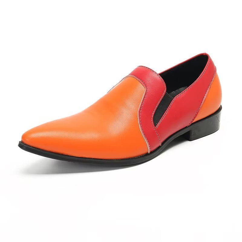 Herren-loafer Elegante Slip-on-loafer Aus Raffiniertem Leder - Orange