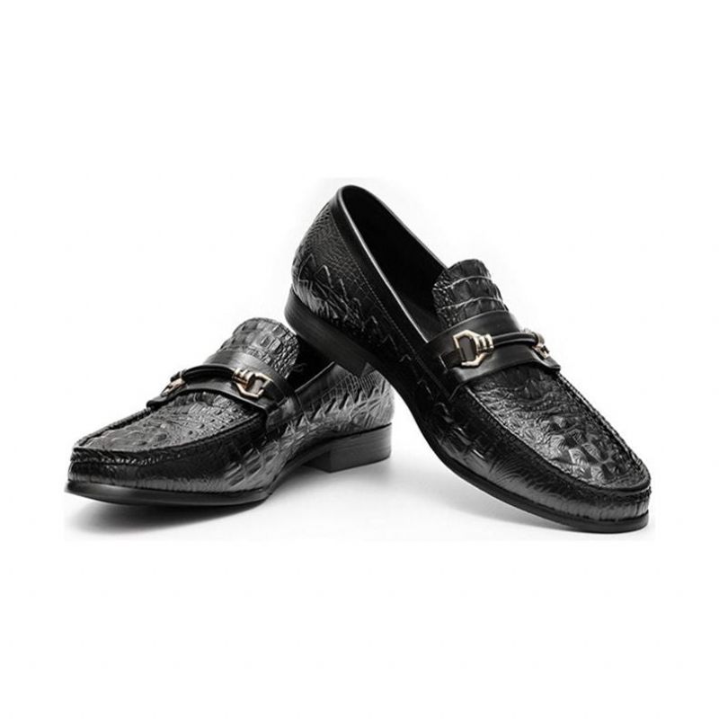 Herren-loafer Exotische Leder-oxford-loafer - Schwarz