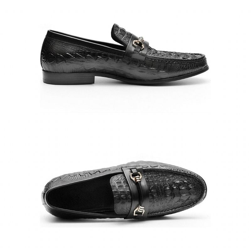 Herren-loafer Exotische Leder-oxford-loafer - Schwarz