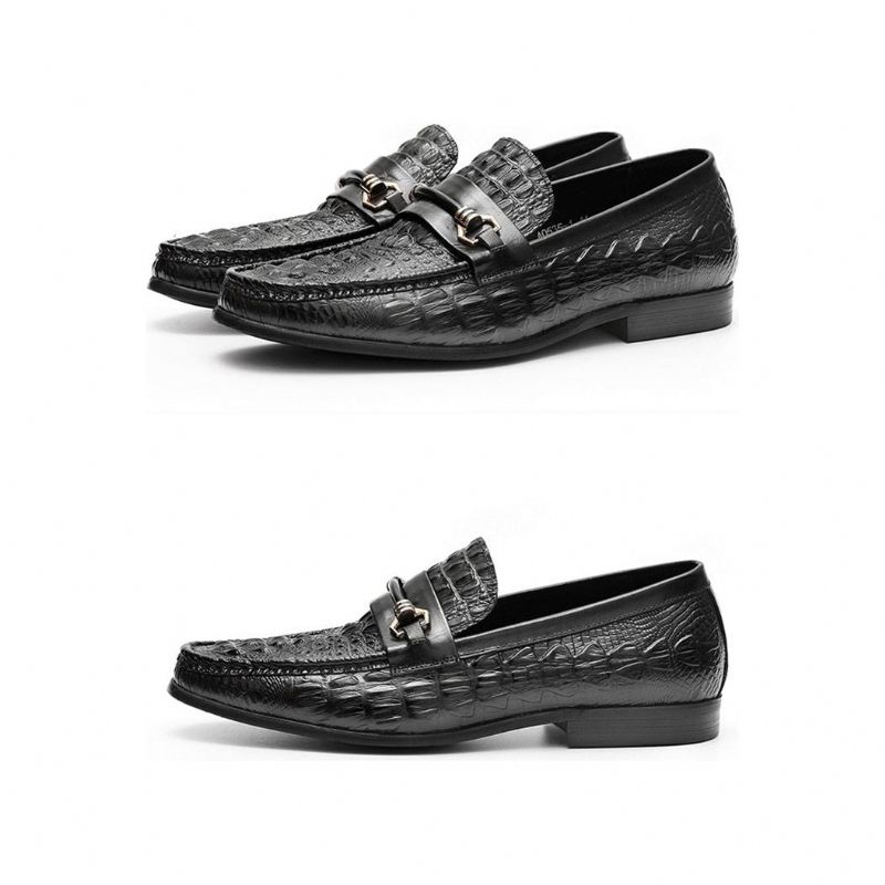 Herren-loafer Exotische Leder-oxford-loafer - Schwarz