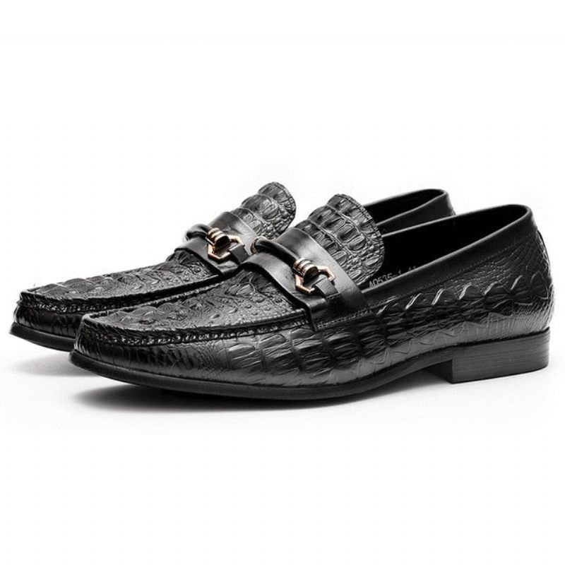 Herren-loafer Exotische Leder-oxford-loafer - Schwarz