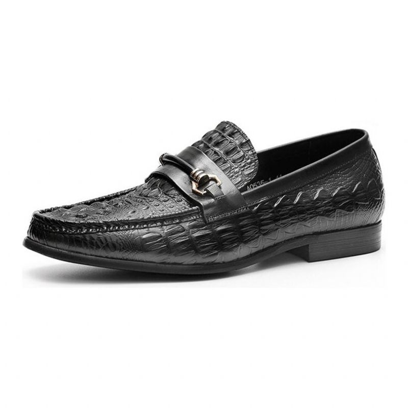 Herren-loafer Exotische Leder-oxford-loafer - Schwarz