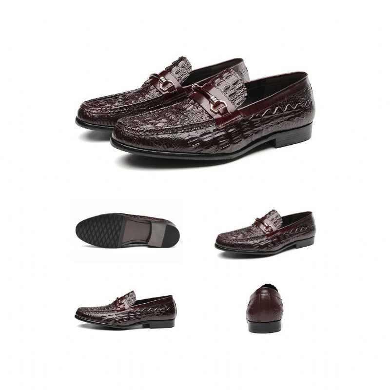 Herren-loafer Exotische Leder-oxford-loafer - Kaffee