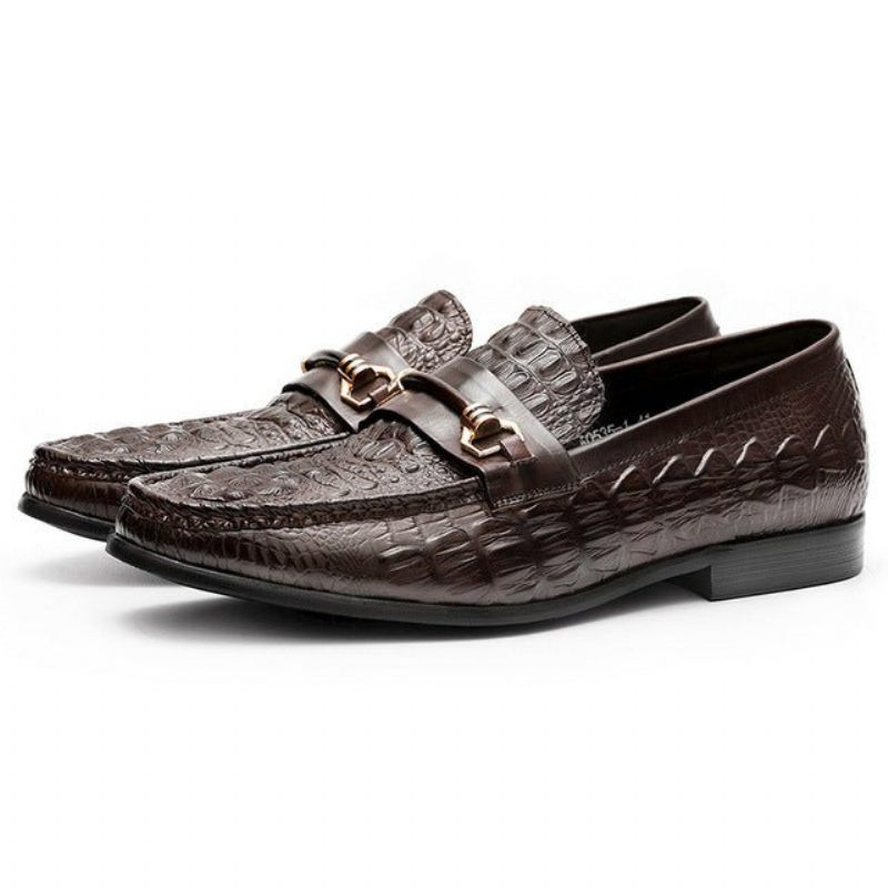 Herren-loafer Exotische Leder-oxford-loafer - Kaffee