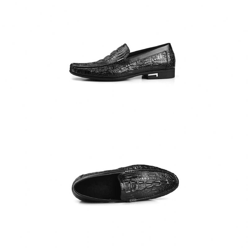 Herren-loafer Exotische Leder-slip-on-casual-loafer - Schwarz