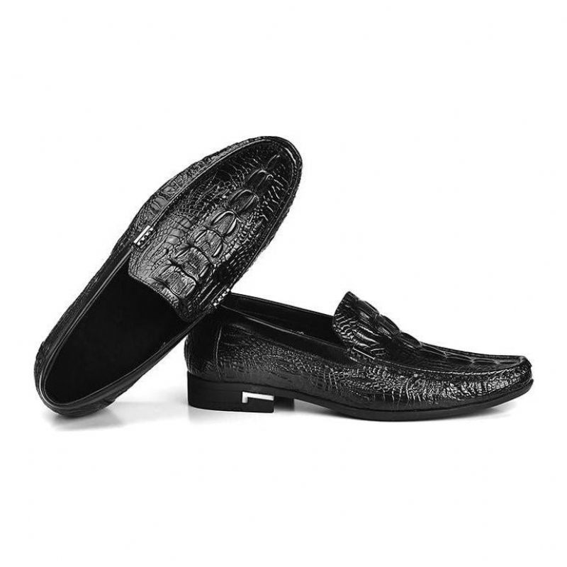 Herren-loafer Exotische Leder-slip-on-casual-loafer - Schwarz