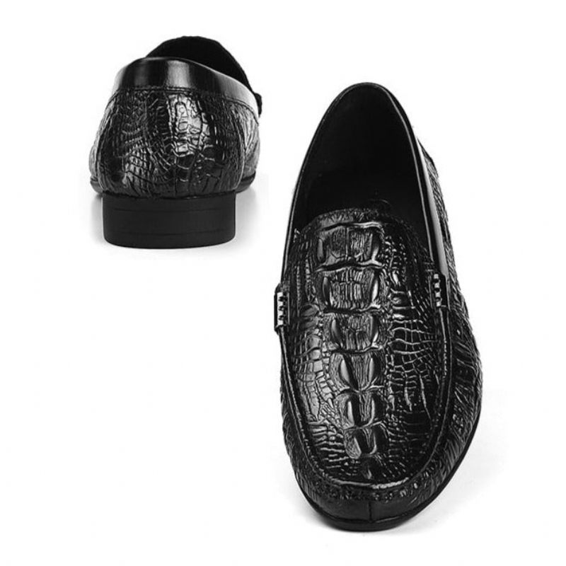 Herren-loafer Exotische Leder-slip-on-casual-loafer - Schwarz