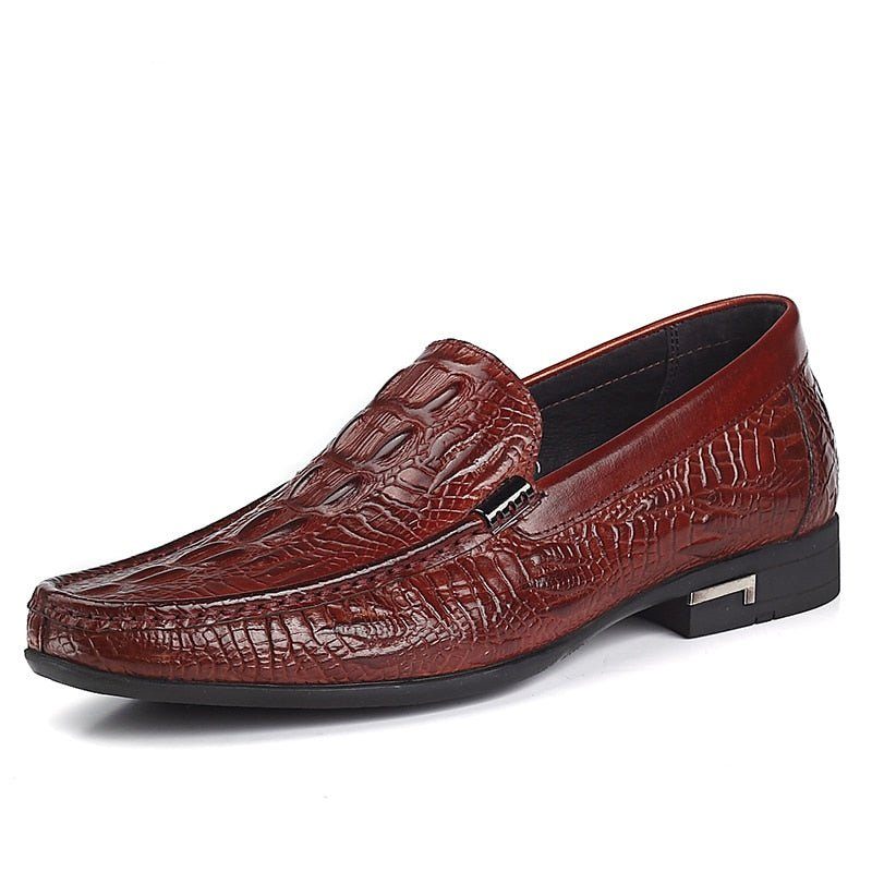 Herren-loafer Exotische Leder-slip-on-casual-loafer - Rot