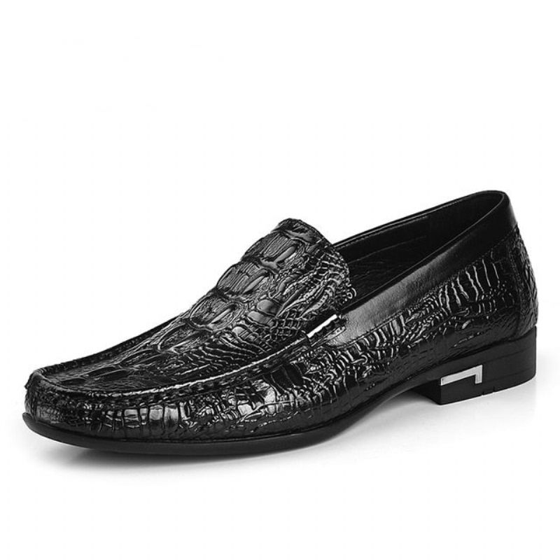 Herren-loafer Exotische Leder-slip-on-casual-loafer - Schwarz