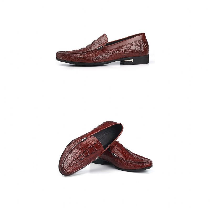 Herren-loafer Exotische Leder-slip-on-casual-loafer - Rot