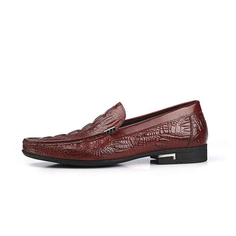 Herren-loafer Exotische Leder-slip-on-casual-loafer - Rot