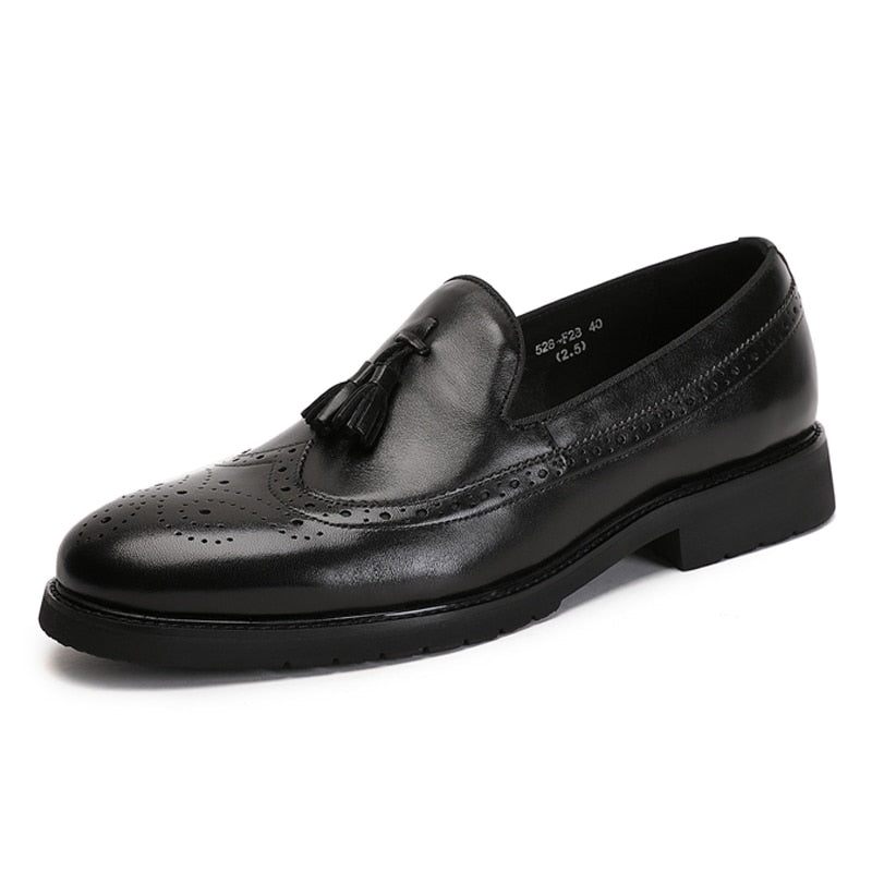 Herren-loafer Exotische Slip-on-brogue-schuhe - Schwarz